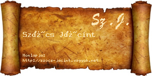 Szőcs Jácint névjegykártya